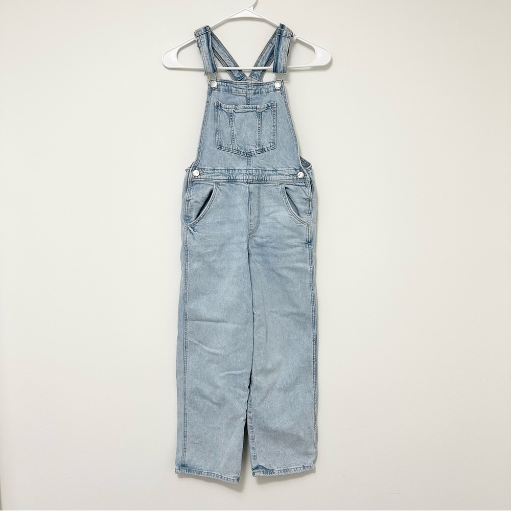 H&M Light Denim Blue Jean Overalls Girls size 8